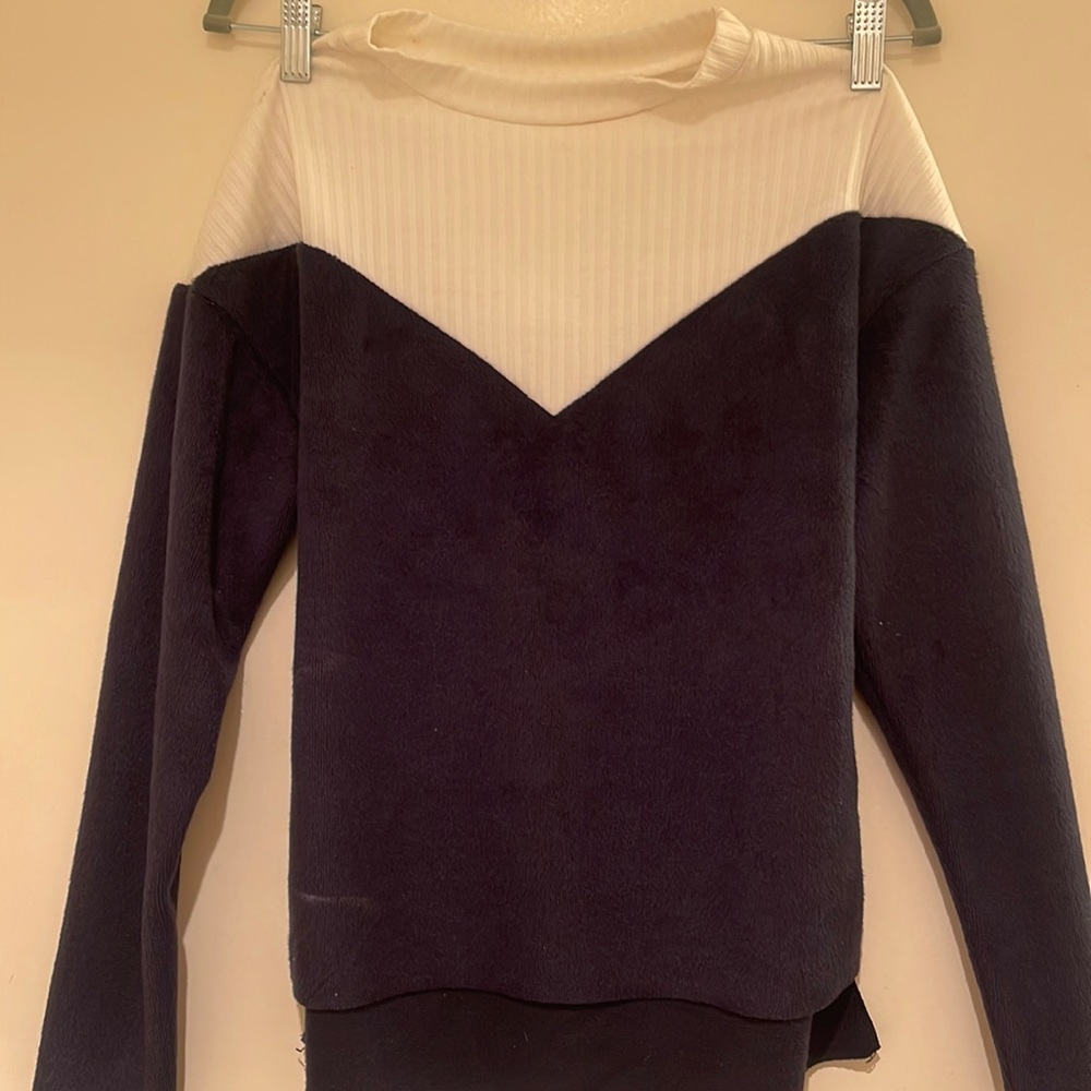Velvet and white sweater